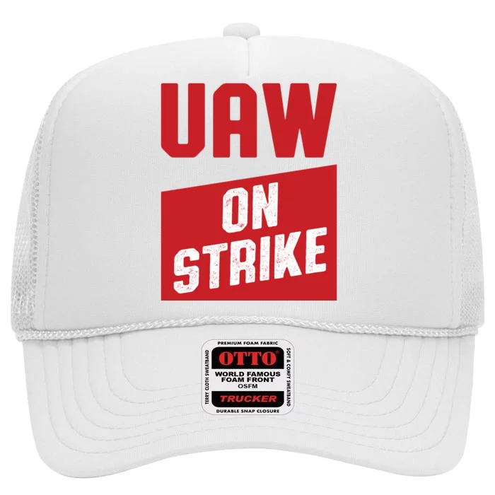 UAW On Strike (RED) High Crown Mesh Trucker Hat