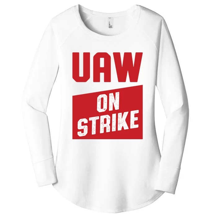 UAW On Strike (RED) Women's Perfect Tri Tunic Long Sleeve Shirt