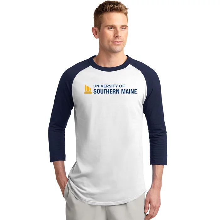 University of Southern Maine USM Horizontal Logo Baseball Sleeve Shirt