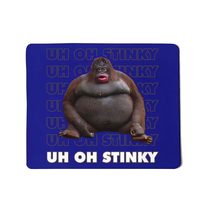 Uh Oh Stinky Poop Meme Funny Monkey Gift Mousepad