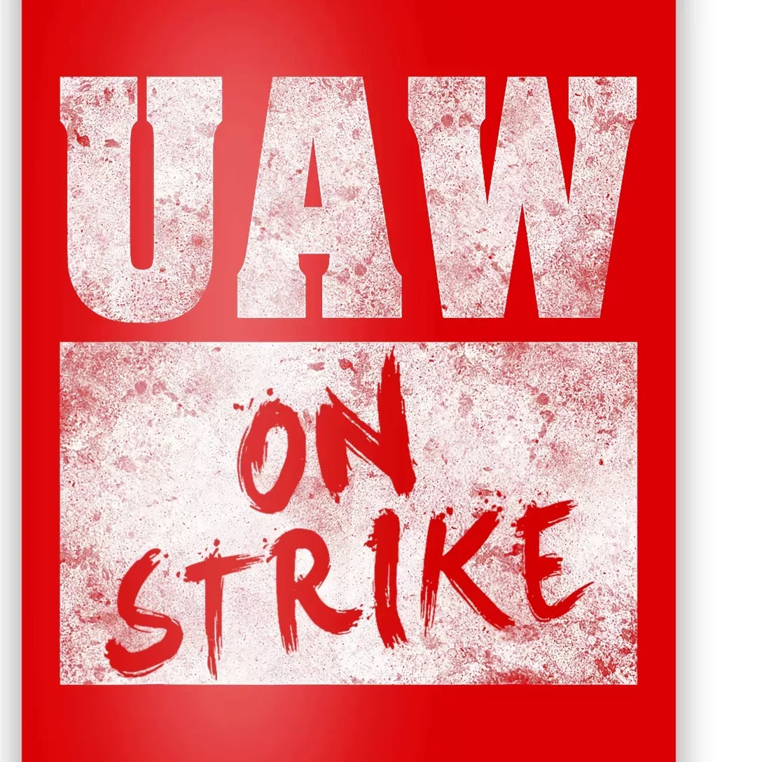 UAW On Strike Red United Auto Union Workers UAW Striking Poster