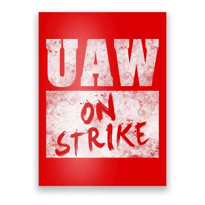 UAW On Strike Red United Auto Union Workers UAW Striking Poster