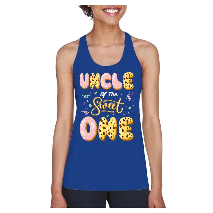 Uncle Of Sweet One Ice Cream 1st First Birthday Family Gift Women's Racerback Tank