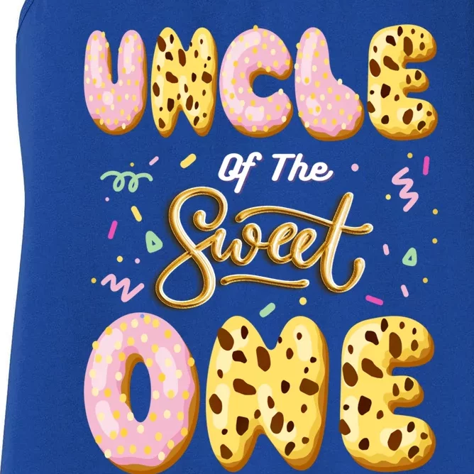 Uncle Of Sweet One Ice Cream 1st First Birthday Family Gift Women's Racerback Tank