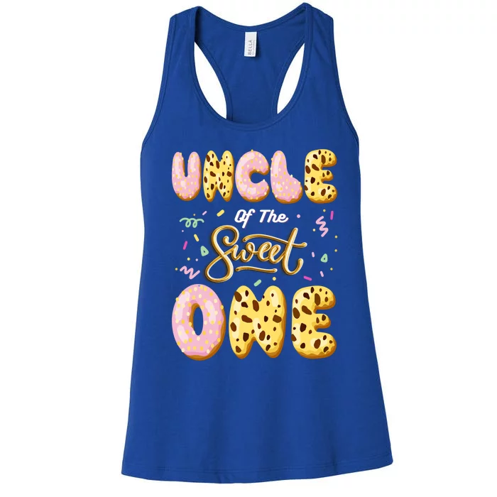 Uncle Of Sweet One Ice Cream 1st First Birthday Family Gift Women's Racerback Tank