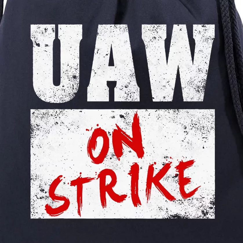 U.AW On Strike Red  United Auto Union Workers UAW Striking Drawstring Bag