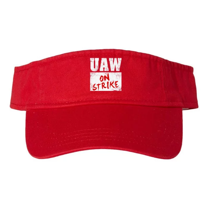 U.AW On Strike Red  United Auto Union Workers UAW Striking Valucap Bio-Washed Visor