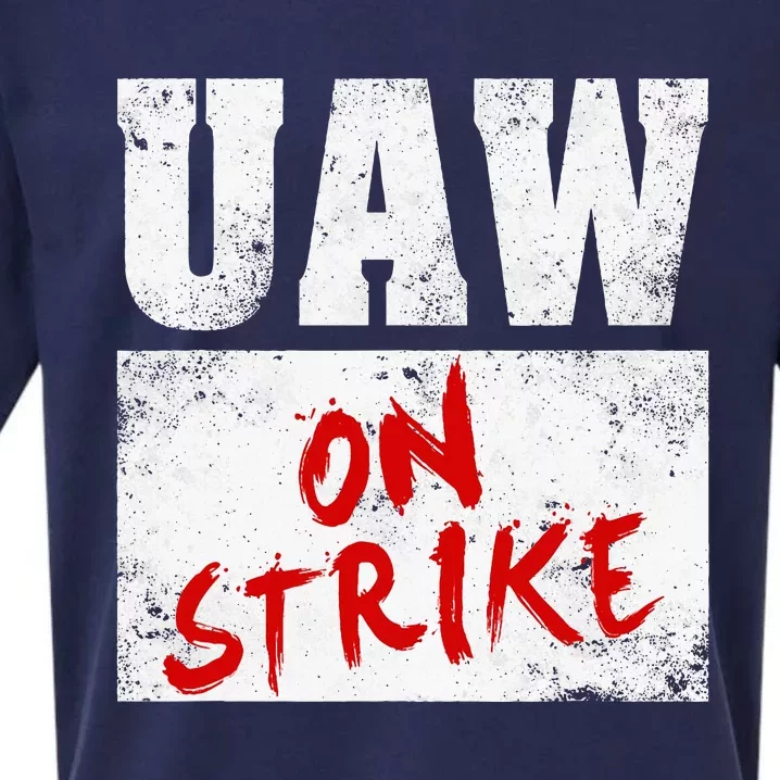 U.AW On Strike Red  United Auto Union Workers UAW Striking Sueded Cloud Jersey T-Shirt