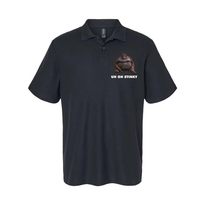 Uh Oh Stinky Poop Meme Funny Monkey Softstyle Adult Sport Polo