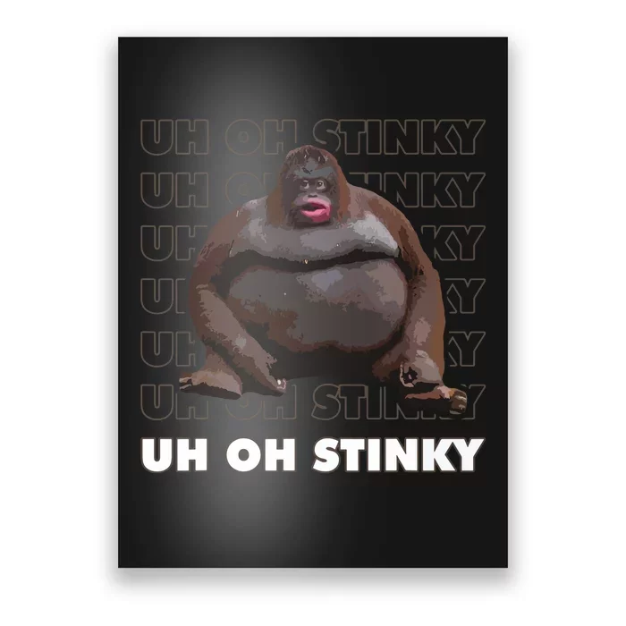 Uh Oh Stinky Poop Meme Funny Monkey Poster, meme monkey