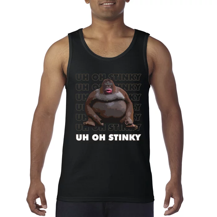 Uh Oh Stinky Poop Meme Funny Monkey Tank Top