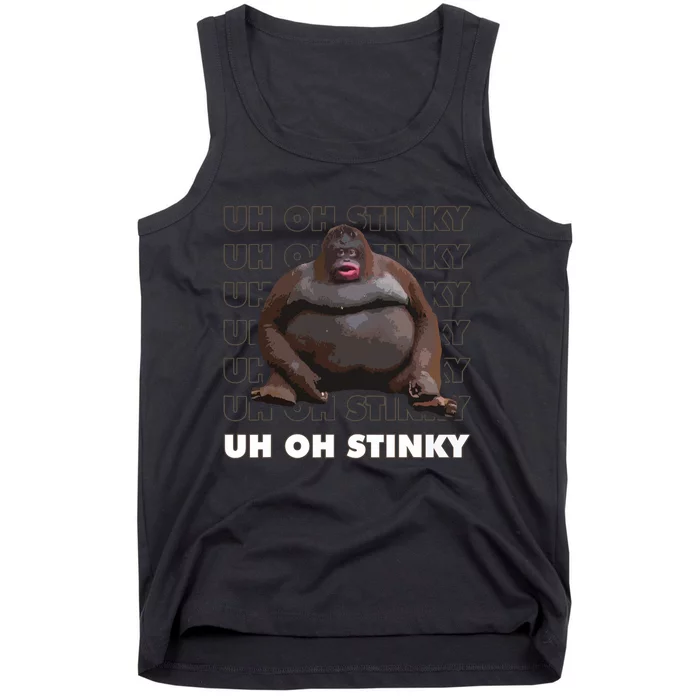 Uh Oh Stinky Poop Meme Funny Monkey Tank Top