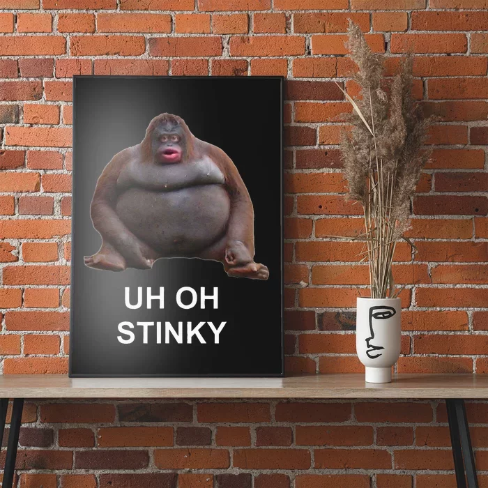 Uh Oh Stinky Poop Le Monke Meme Poster