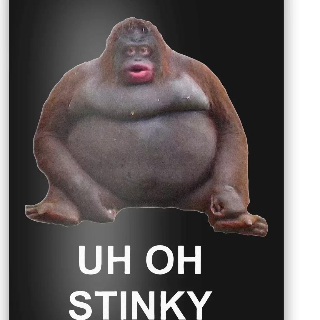 Uh Oh Stinky Poop Le Monke Meme Poster