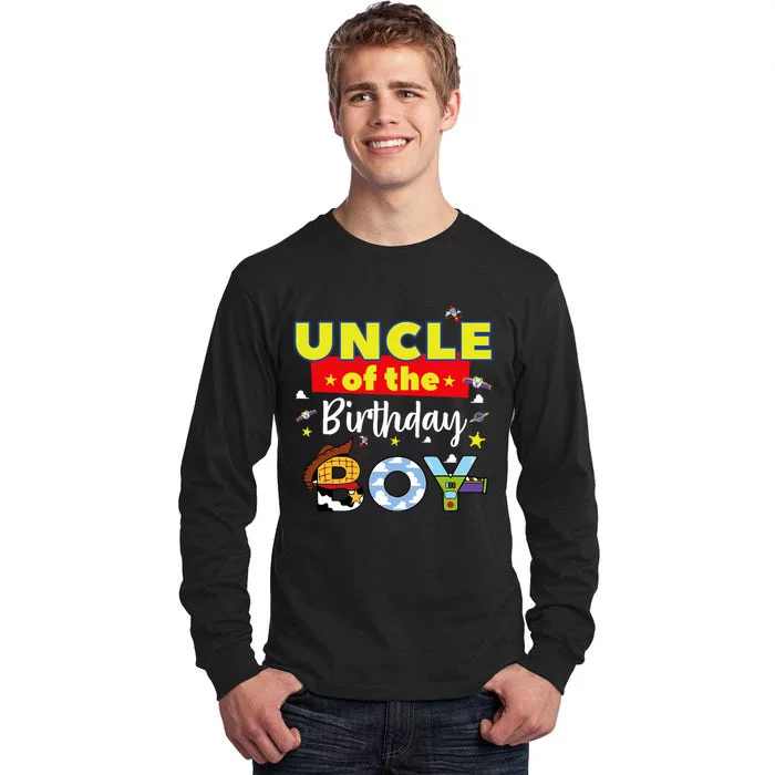 Uncle Of The Birthday Boy Toy Familly Matching Story Tall Long Sleeve T-Shirt