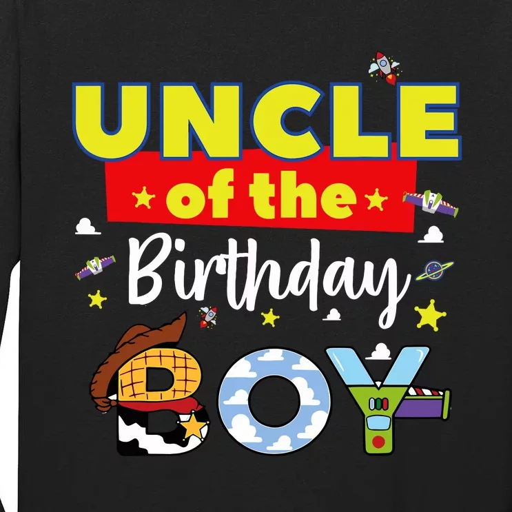 Uncle Of The Birthday Boy Toy Familly Matching Story Tall Long Sleeve T-Shirt