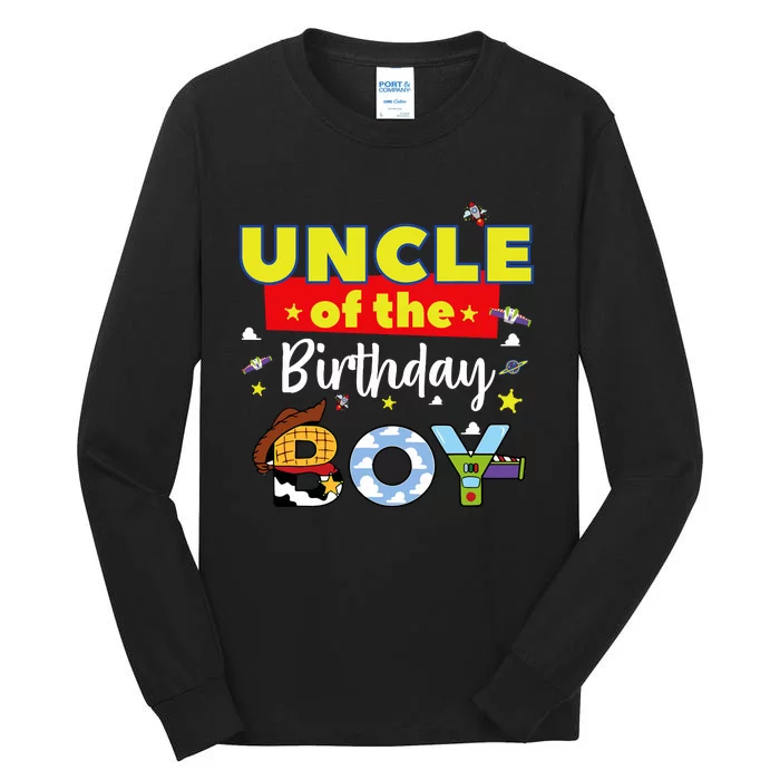 Uncle Of The Birthday Boy Toy Familly Matching Story Tall Long Sleeve T-Shirt