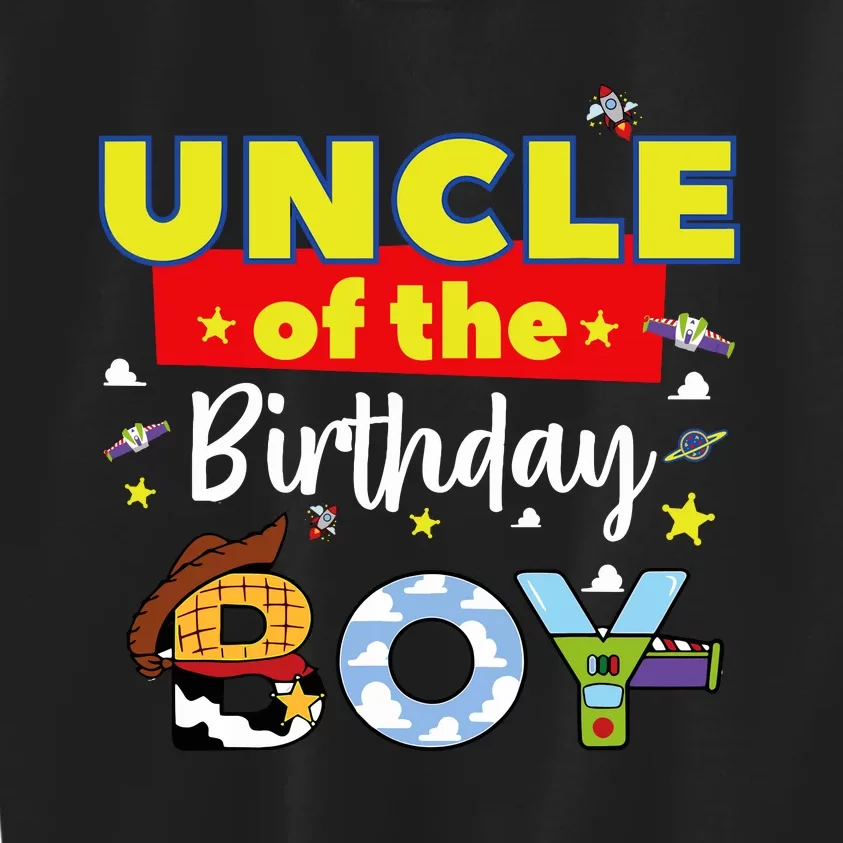 Uncle Of The Birthday Boy Toy Familly Matching Story Kids Sweatshirt