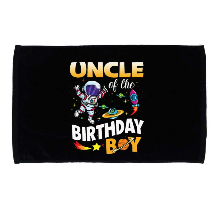 Uncle Of The Birthday Space Astronaut Birthday Family Microfiber Hand Towel