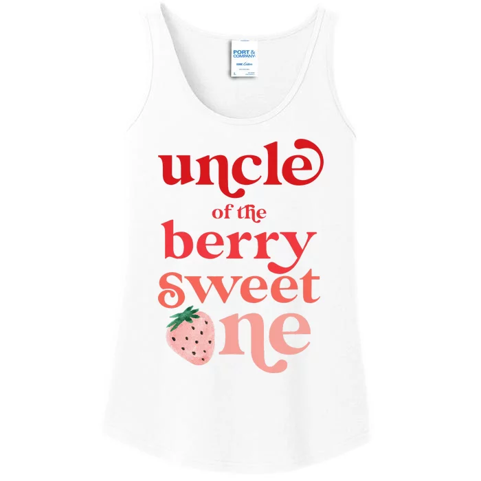 Uncle of the Berry Sweet One Strawberry First Birthday 1st Ladies Essential Tank