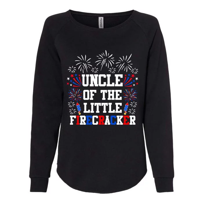 Uncle Of The Little Firecracker Funny Gift 4th Of July Birthday Gift Womens California Wash Sweatshirt