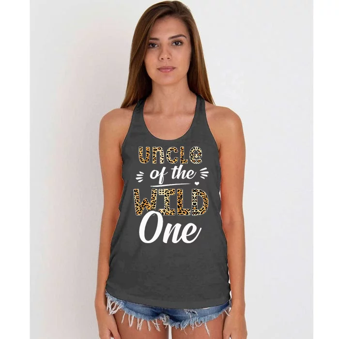 Uncle Of The Wild One Zoo Themed 1st Birthday Party Women's Knotted Racerback Tank