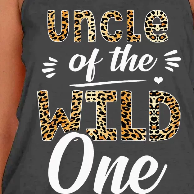 Uncle Of The Wild One Zoo Themed 1st Birthday Party Women's Knotted Racerback Tank