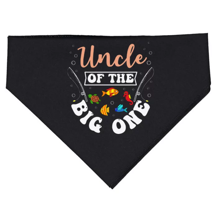 Uncle Of The Big One Fishing Birthday Party Bday Celebration USA-Made Doggie Bandana