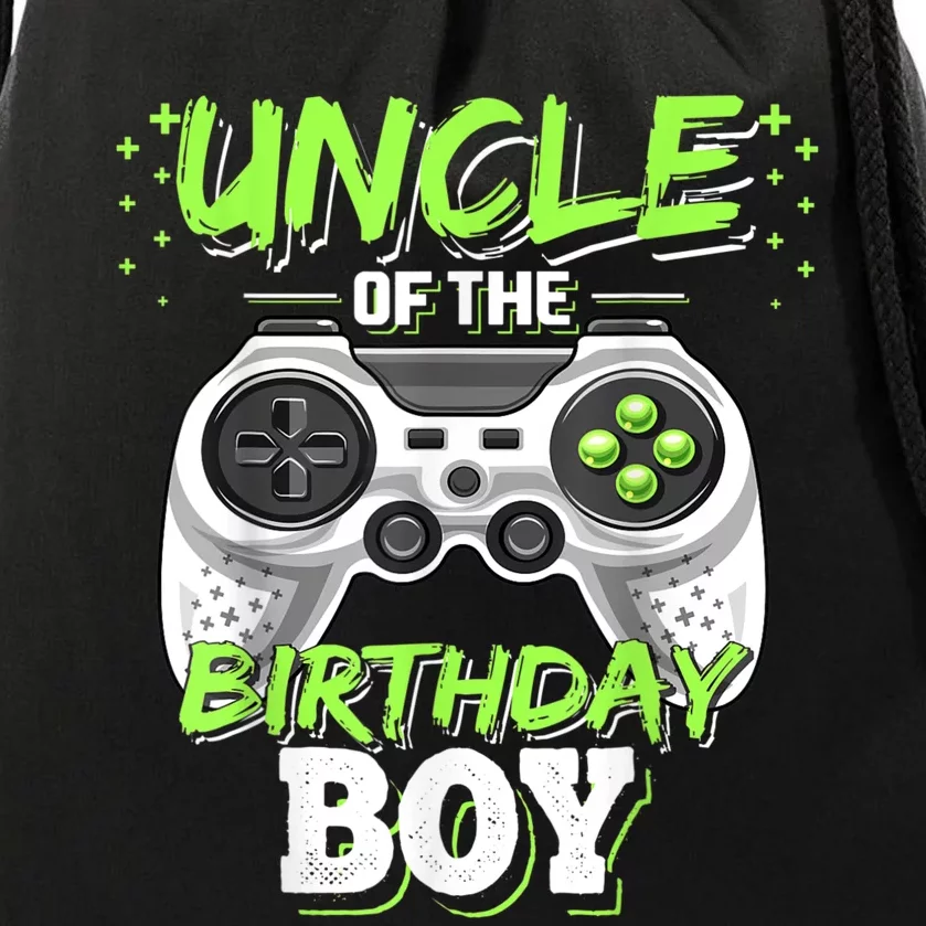 Uncle Of The Birthday Boy Matching Video Game Birthday Gift Drawstring Bag