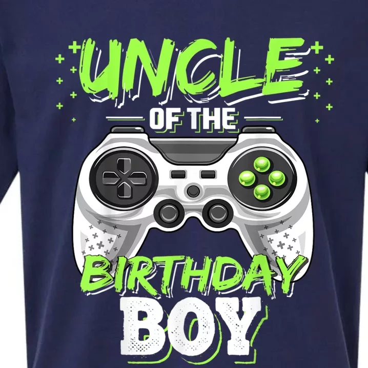 Uncle Of The Birthday Boy Matching Video Game Birthday Gift Sueded Cloud Jersey T-Shirt