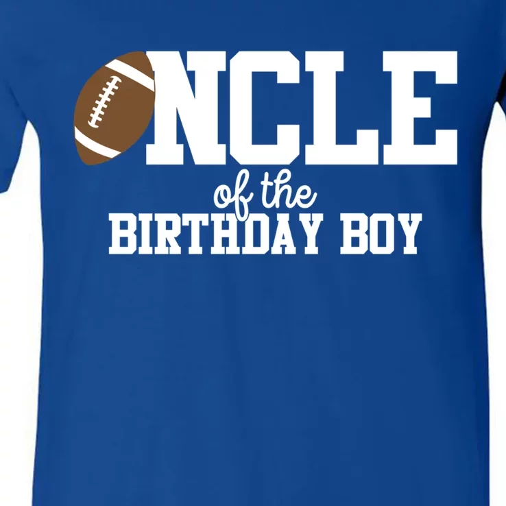 Uncle Of The Birthday Football Lover First Birthday Great Gift V-Neck T-Shirt