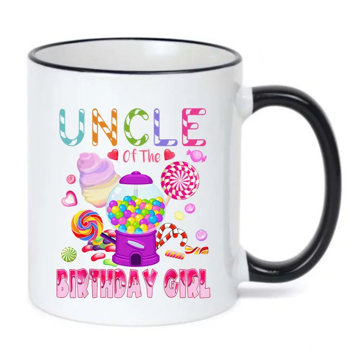 Uncle Of The Birthday Gifts Candy Land Candy Birthday Black Color Changing Mug