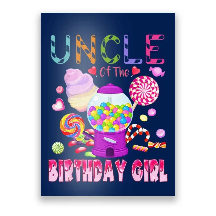 Uncle Of The Birthday Gifts Candy Land Candy Birthday Poster