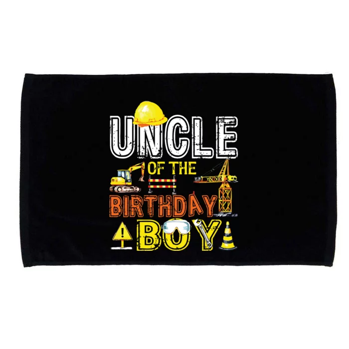 Uncle Of The Birthday Construction Worker Boy Crew Party Microfiber Hand Towel