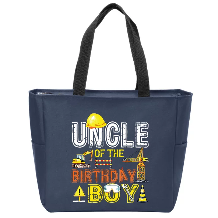 Uncle Of The Birthday Construction Worker Boy Crew Party Zip Tote Bag