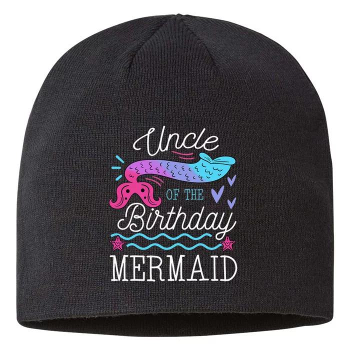 Uncle Of The Birthday Mermaid Theme Family Bday Party 8 1/2in Sustainable Knit Beanie