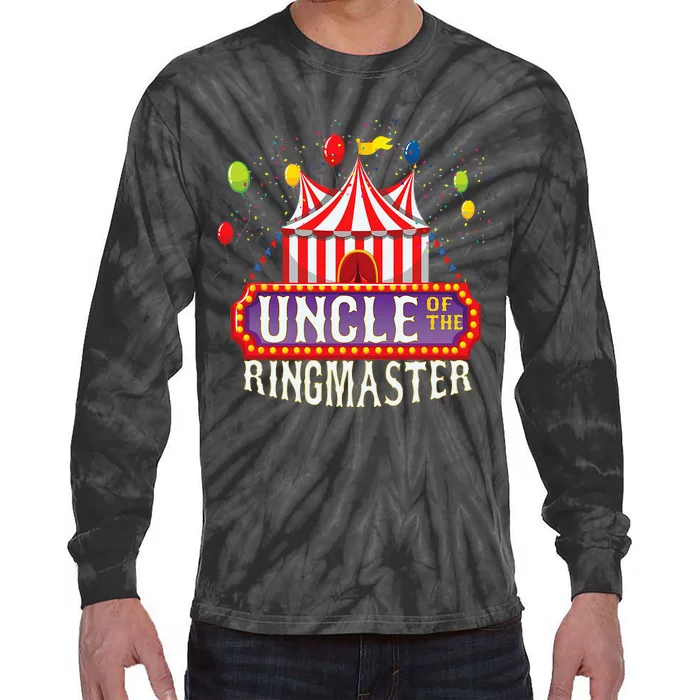 Uncle Of The Birthday Ringmaster Kids Circus Party Tie-Dye Long Sleeve Shirt