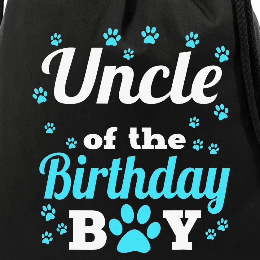 Uncle Of The Birthday Dog Paw Bday Party Celebration Drawstring Bag