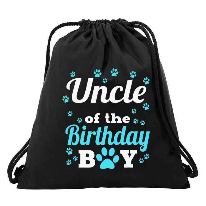 Uncle Of The Birthday Dog Paw Bday Party Celebration Drawstring Bag