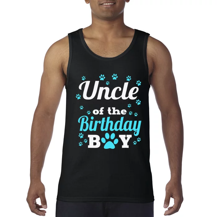 Uncle Of The Birthday Dog Paw Bday Party Celebration Tank Top