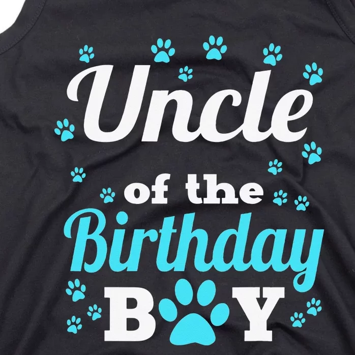 Uncle Of The Birthday Dog Paw Bday Party Celebration Tank Top