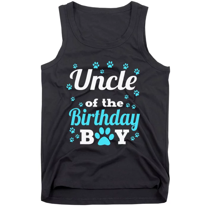 Uncle Of The Birthday Dog Paw Bday Party Celebration Tank Top