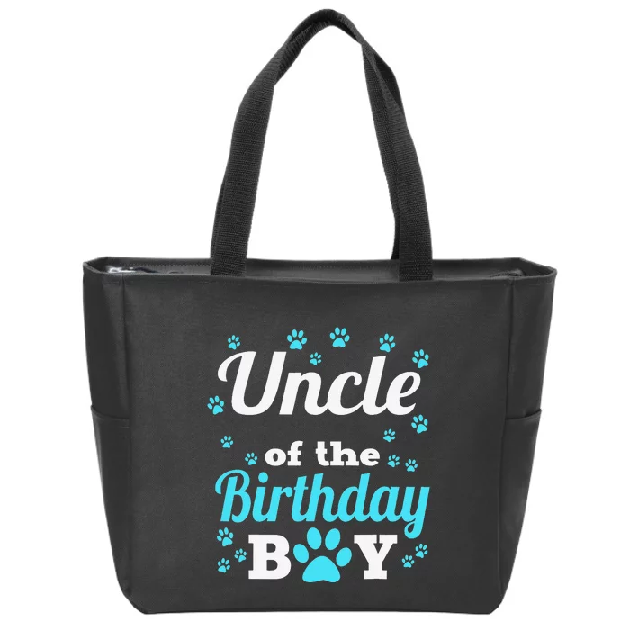 Uncle Of The Birthday Dog Paw Bday Party Celebration Zip Tote Bag