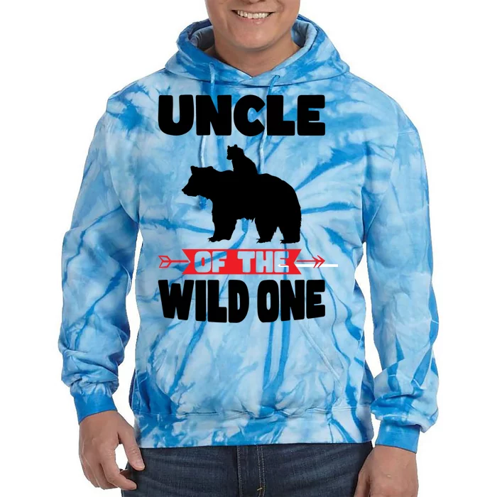 Uncle Of The Wild One Papa Bear Gift Tie Dye Hoodie