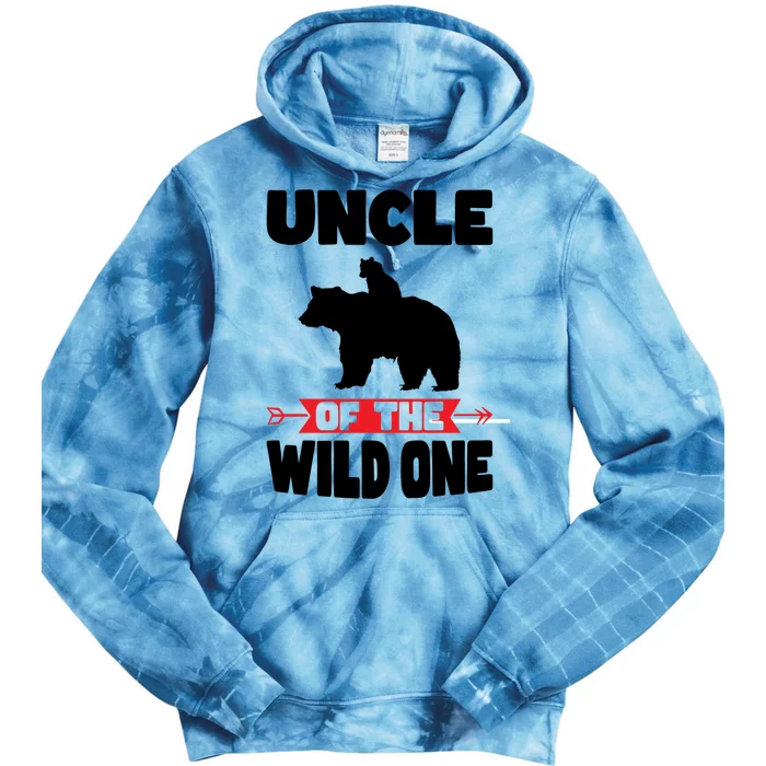 Uncle Of The Wild One Papa Bear Gift Tie Dye Hoodie