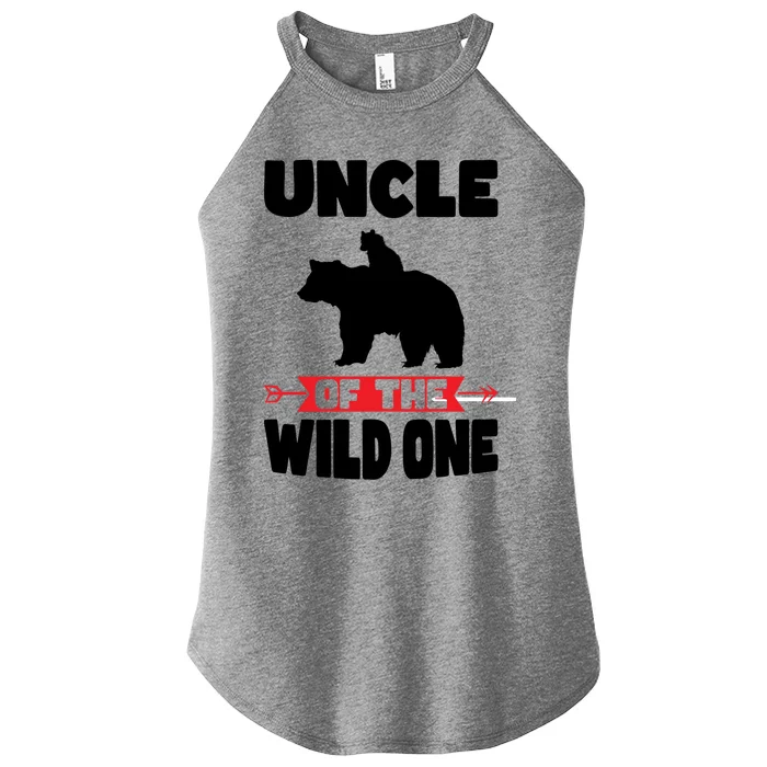 Uncle Of The Wild One Papa Bear Gift Women’s Perfect Tri Rocker Tank