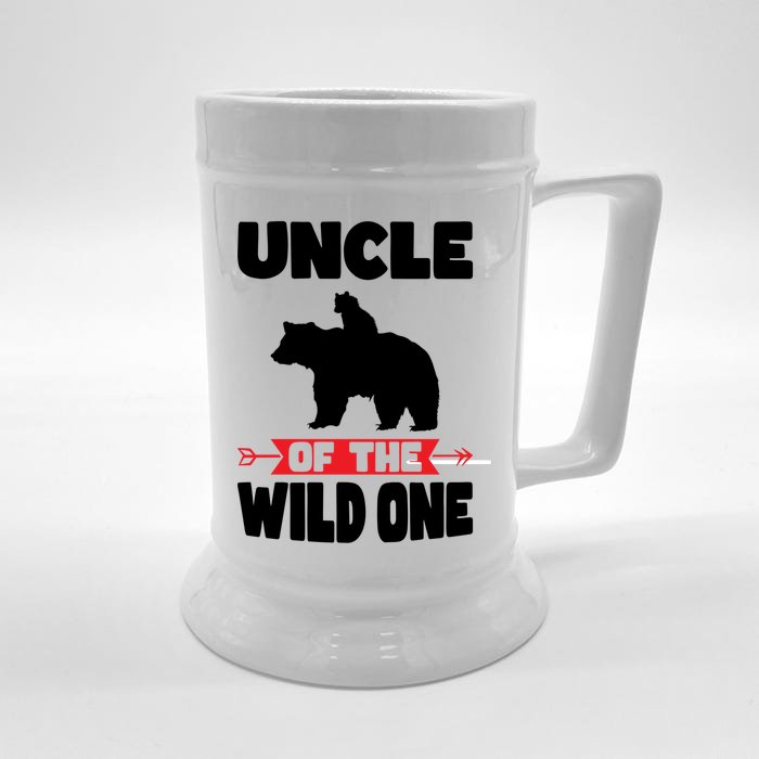 Uncle Of The Wild One Papa Bear Gift Front & Back Beer Stein