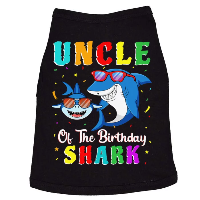 Uncle Of The Shark Birthday Family Matching Birthday Nephew Doggie Tank