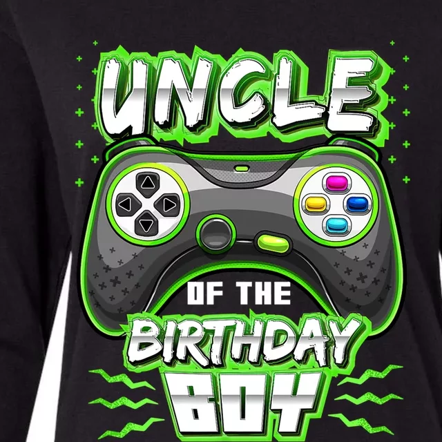 Uncle Of The Birthday Matching Video Gamer Party Gift Womens Cotton Relaxed Long Sleeve T-Shirt