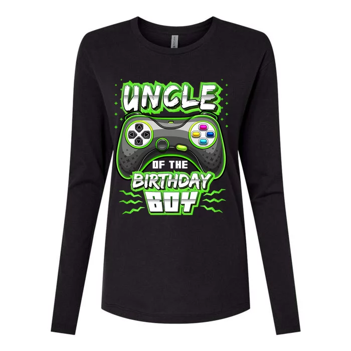 Uncle Of The Birthday Matching Video Gamer Party Gift Womens Cotton Relaxed Long Sleeve T-Shirt